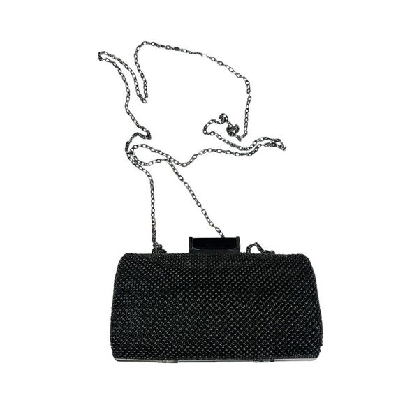 Jessica McClintock Black Beaded Evening Small Clutch Bag - Picture 1 of 12